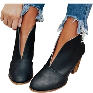 Gibobby Ankle Booties for Women Low Heel,Womens Ankle Boots Pointed Toe Faux Stacked Chunky Heels Tassels Side Zipper Booties