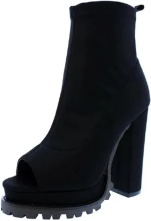 Gibobby Cowboy Boots for Women Round Toe Platform Boots Squared Heels Motorcycle Boots Lace Up Strap Party Ankle Boots 52