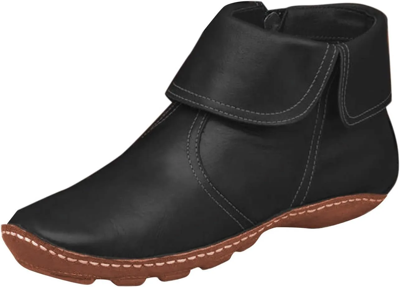 Gibobby Womens Boots Low Heel,Arch Support Boots Casual Flat Platform Short Ankle Boots Everyday Boots for Ladies