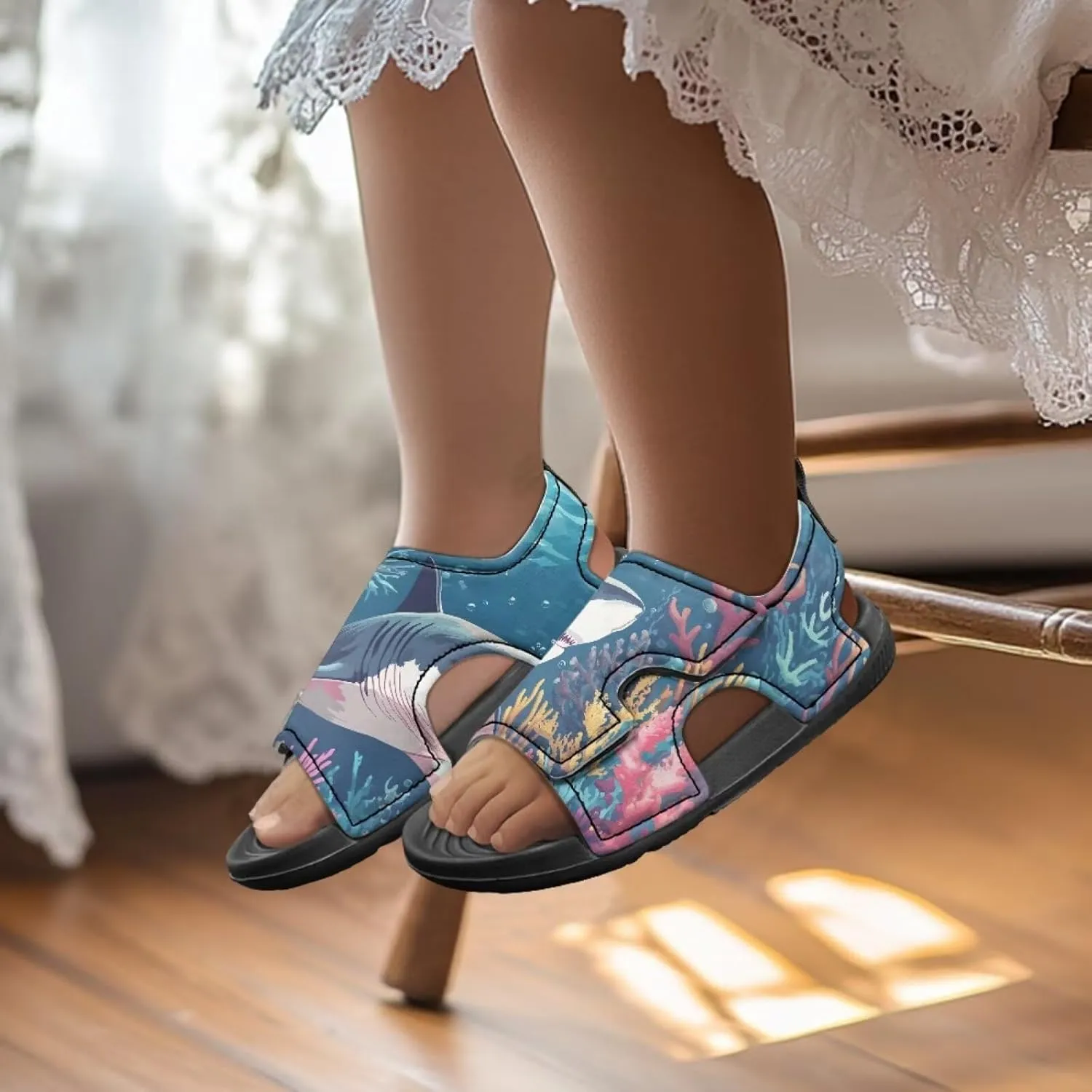 Girls Cat Sandals Cute Cartoon Kids Summer Outdoor Athletic Sport Water Sandals for School/Hiking/Beach