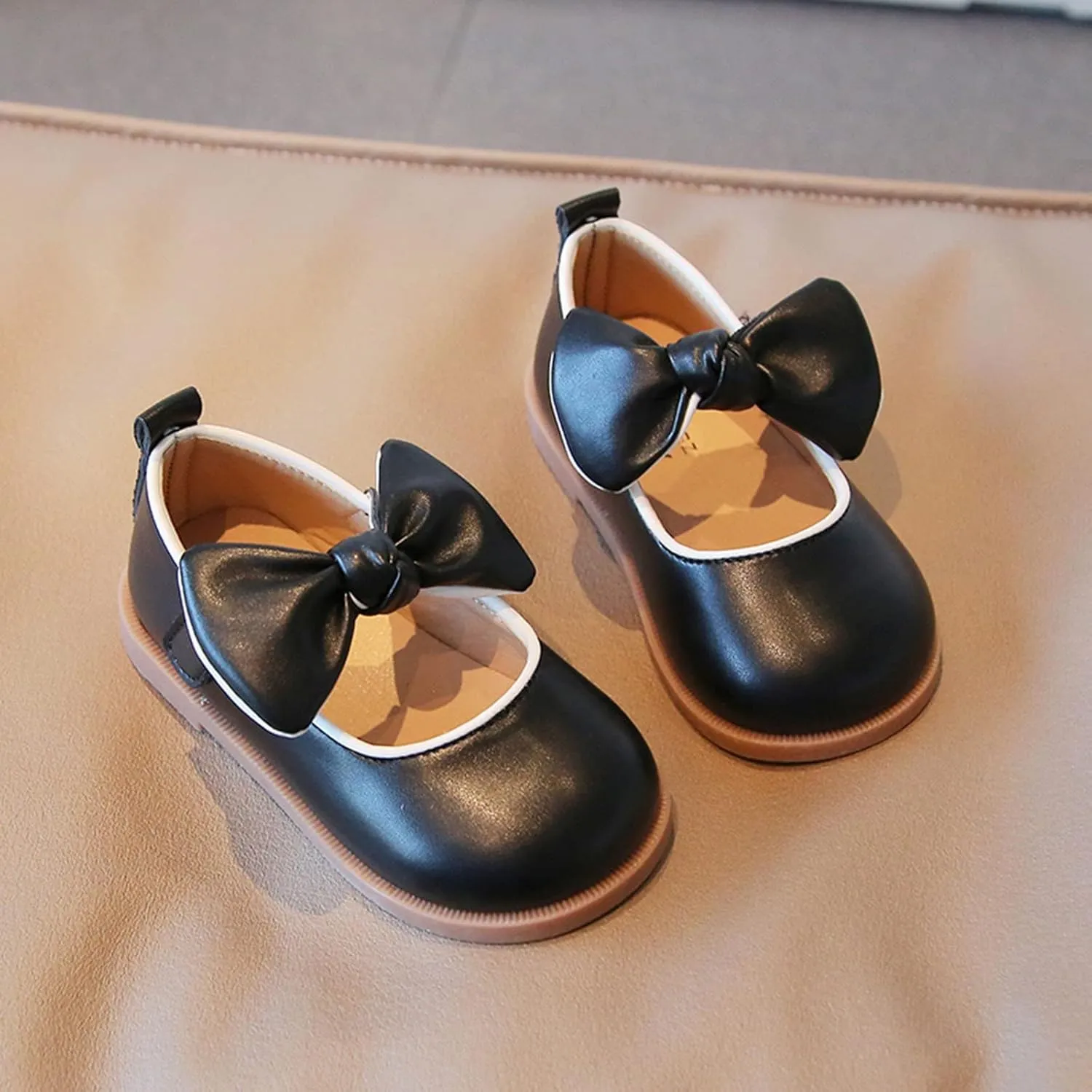 Girl's Mary Jane Rhinestone Buckle Ballerina Flats Anti Skid Sole First Walker Princess Crib Shoes Loafers Moccasins