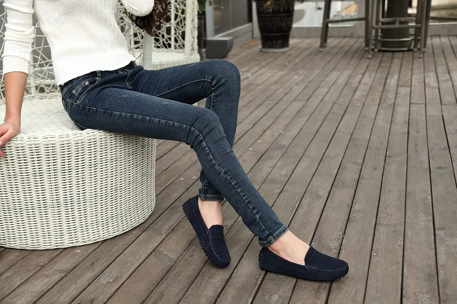 Hanfike Womens Casual Loafers Shoes Slip on Flats with Tassel Buckle Knot