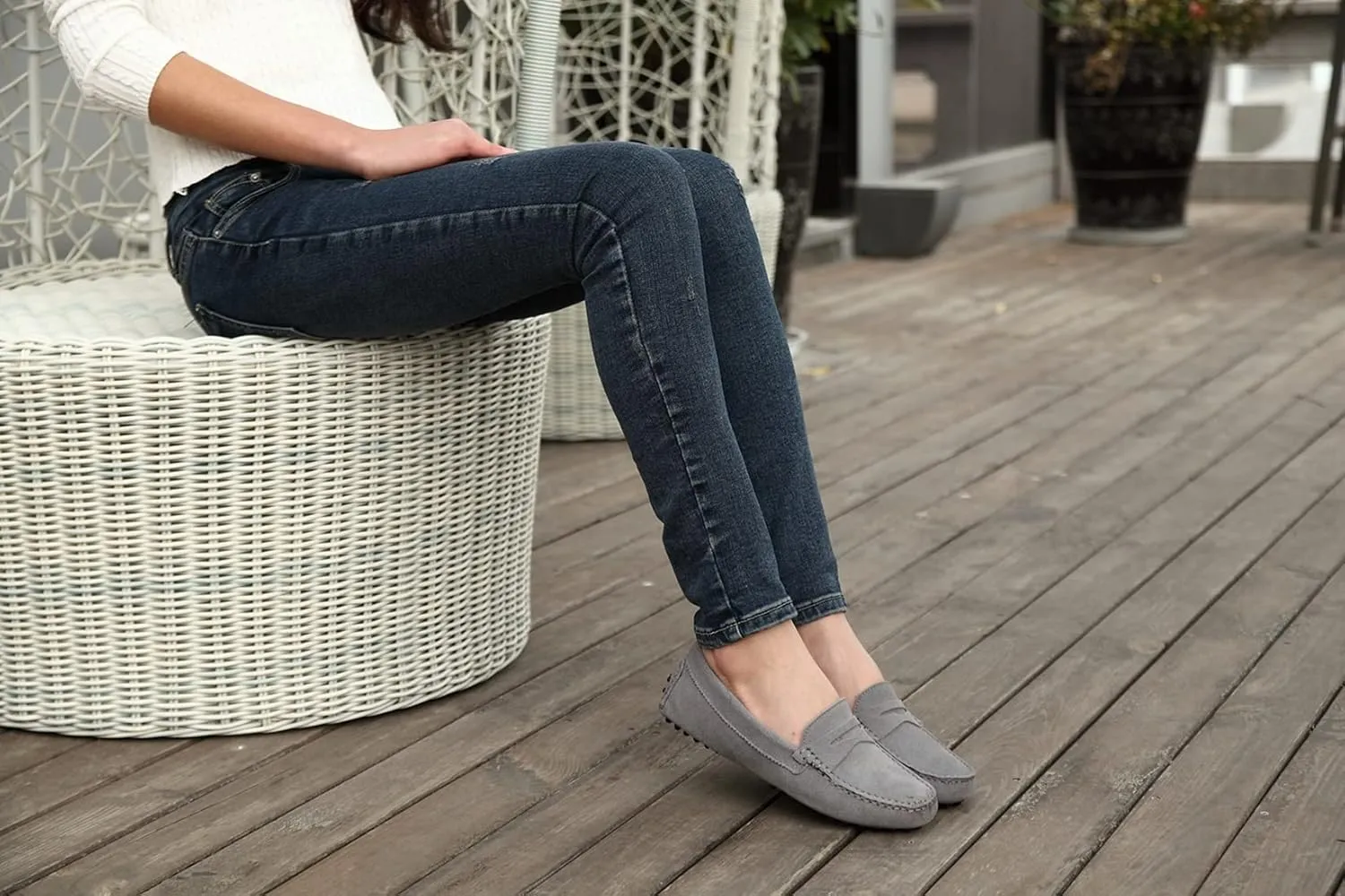 Hanfike Womens Casual Loafers Shoes Slip on Flats with Tassel Buckle Knot