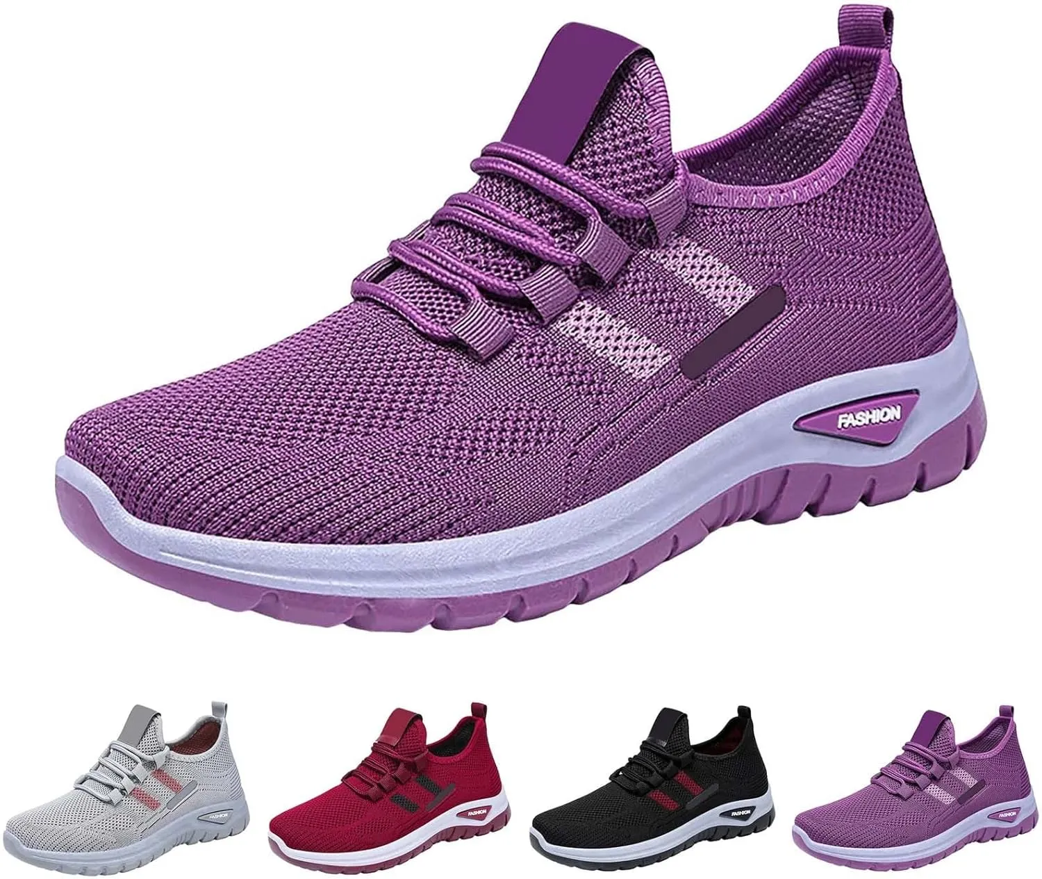 Ladies Mesh Orthopedic Sneakers Breathable Lace-up Walking Running Shoes Comfortable Tennis Shoes Non Slip Lightweight Casual Womens Sneaker with Arch Support