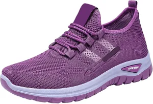 Ladies Mesh Orthopedic Sneakers Breathable Lace-up Walking Running Shoes Comfortable Tennis Shoes Non Slip Lightweight Casual Womens Sneaker with Arch Support