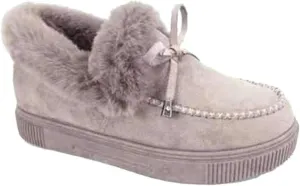 Ladmiple Boots For Women Ankle Booties Winter Warm Fur Lined Snow Short Booties Slip On Comfortable Fashion Loafers Shoes