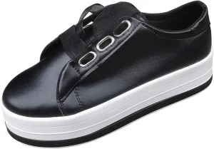 Ladmiple Loafers for Women Comfort White Womens Memory Foam Slip On Sneakers Comfort Walking Shoes Fashion Dressy Casual Summer Low Top Lace Up Platform Flats Loafers