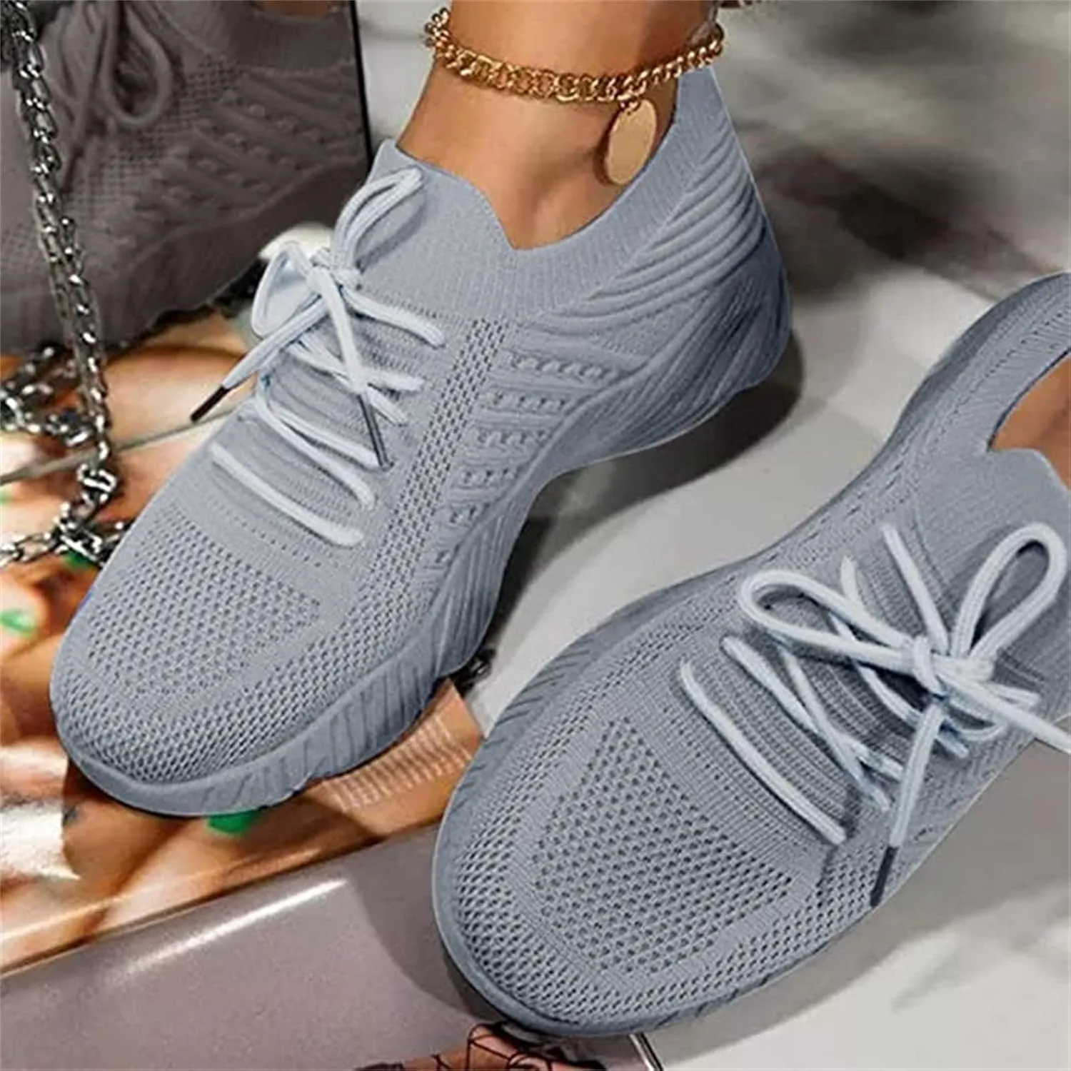 Ladmiple Shoes For Women Sneakers Slip On Walking Shoes Slip on Sock Sneakers Lady Mesh Loafers Running Tennis Shoes