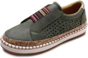 Ladmiple Shoes For Women Sneakers Slip Ons Canvas Shoes Fashion Casual Summer Low Top Platform Walking Flats Loafers