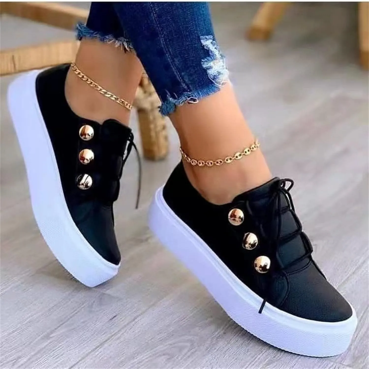Ladmiple Shoes For Women Sneakers Slip Ons Canvas Shoes Fashion Comfortable Casual Summer Platform Walking Flats Loafers