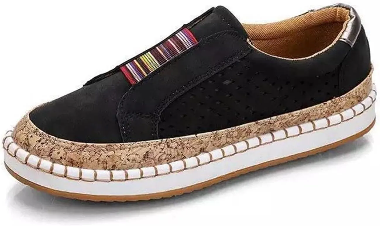 Ladmiple Shoes For Women Sneakers Slip Ons Comfort Casual Canvas Shoes Summer Fashion Platform Walking Flats Loafers