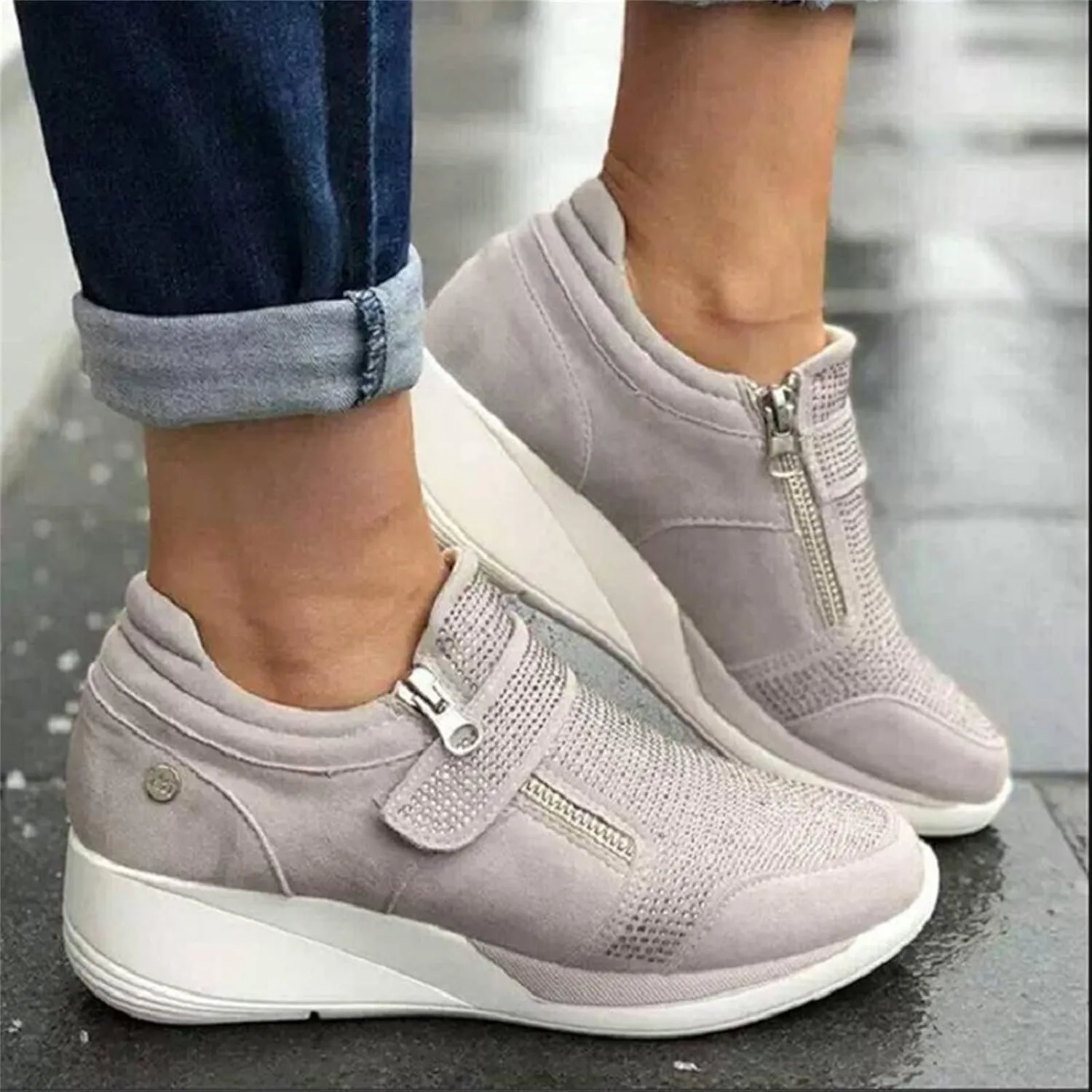Ladmiple Shoes For Women Sneakers Slip Ons Fashion Low Top Casual Dressy Summer Fashion Comfort Walking Platform Shoes