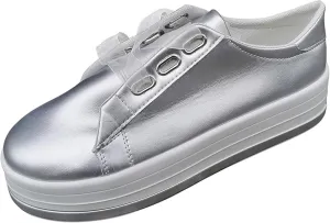 Ladmiple Shoes For Women Sneakers Slip Ons Leather Shoes Fashion Casual Dressy Summer Platform Flats Walking Loafers