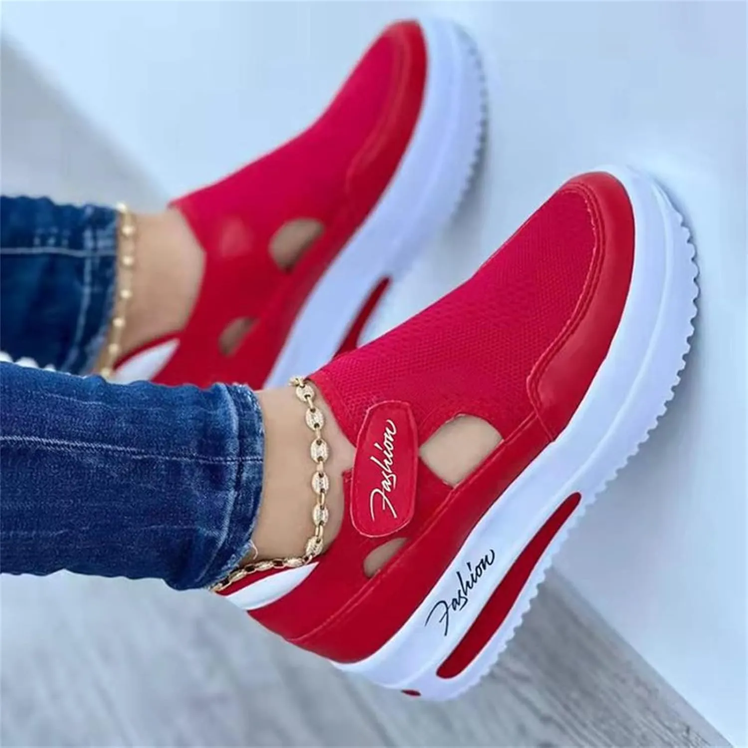Ladmiple Shoes For Women Sneakers Slip Ons Walking Shoes Casual Lace Up Dressy Summer Fashion Cute Platform Flats Loafer