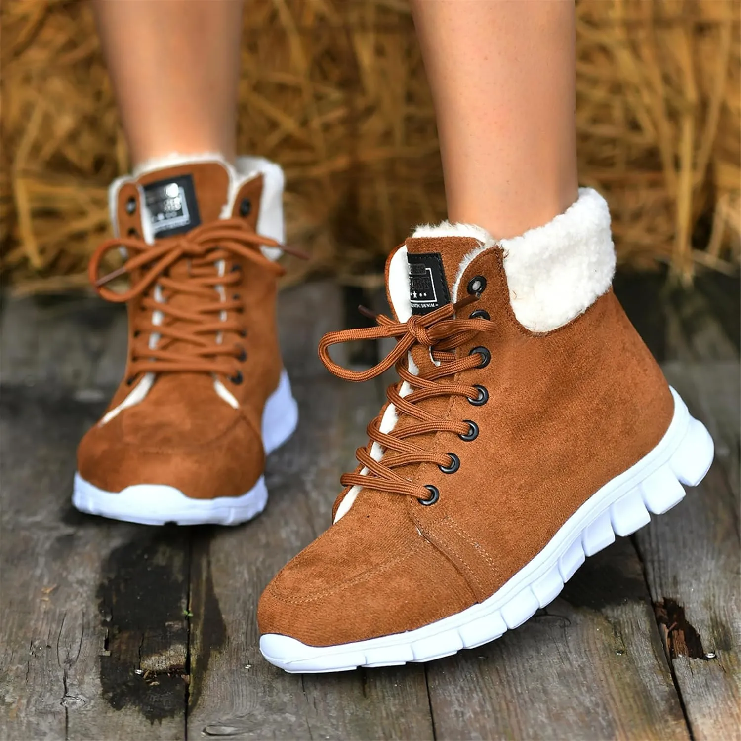 Ladmiple Snow Boots For Women Slip On Warm Fur Lined Winter Boots Outdoor Short Ankle Booties Comfort Fashion Walking Shoes