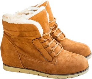 Ladmiple Snow Boots For Women Wide Width Winter Shoes with Fur Lined Warm Comfortable Outdoor Lace Up Ankle Booties