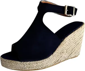 Ladmiple Summer Sandals for Women 2023 Platform Ankle Strap Wedge Sandals Open Toe Comfy Slip On Strappy Wedges Sandal