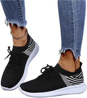 Ladmiple Walking Sneakers For Women Wide Width Comfort Mesh Non Slip Casual Athletic Gym Tennis Running Slip On Sneakers
