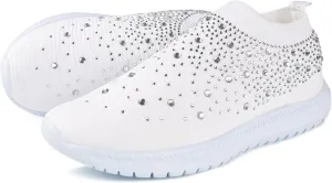 Ladmiple Walking Sneakers For Women Wide Width Comfort Mesh Non Slip Casual Athletic Gym Tennis Running Slip On Sneakers