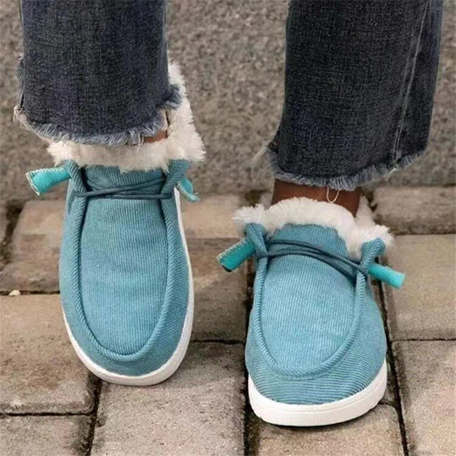 Ladmiple Winter Boots For Women Cute High-top Snow Boots Slip on Warm Comfortable Walking Outdoor Fur Lined Ankle Booties