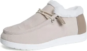 Ladmiple Winter Boots For Women Fashion Casual Slip-on Warm Loafers Shoes Faux Fur-Lined Comfortable Snow Ankle Booties
