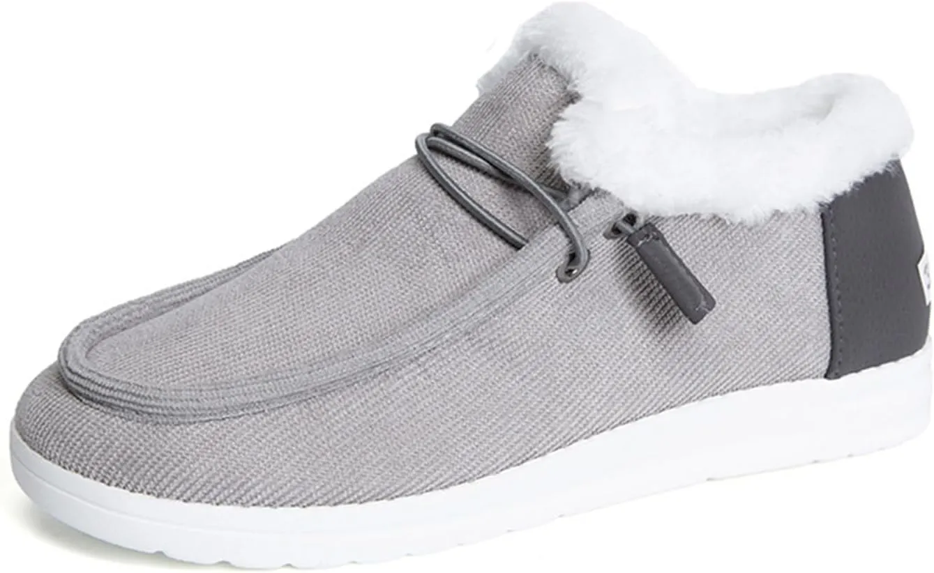Ladmiple Winter Boots For Women Warm Fur Lined Snow Ankle Boots Outdoor Short Booties Fashion Comfort Slip On Loafers Shoes