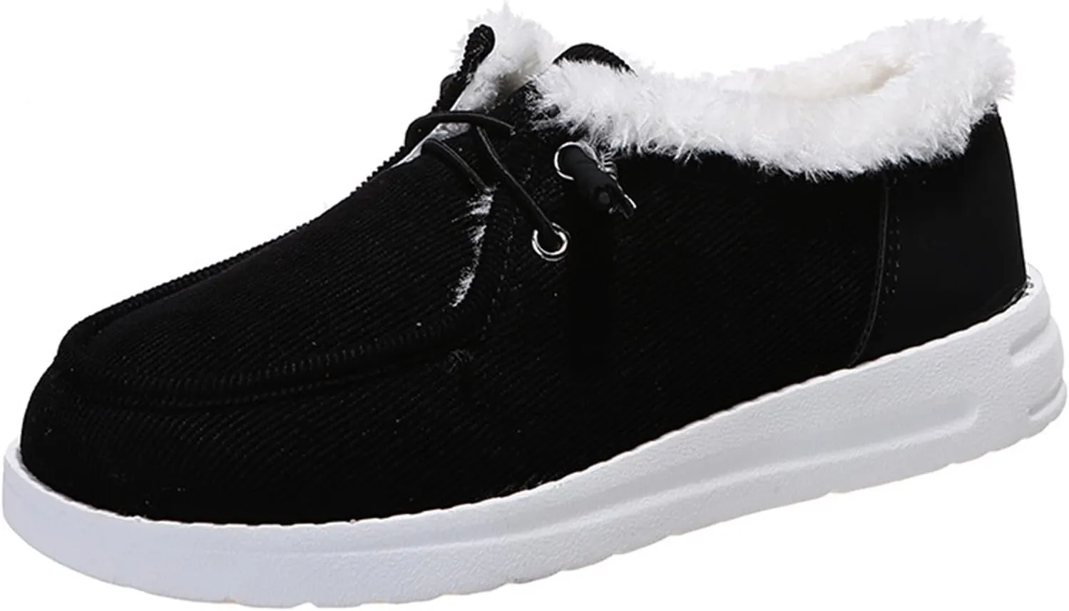 Ladmiple Winter Boots For Women Wide Width Casual Slip-on Warm Loafers Shoes Faux Fur-Lined Comfortable Snow Ankle Boots