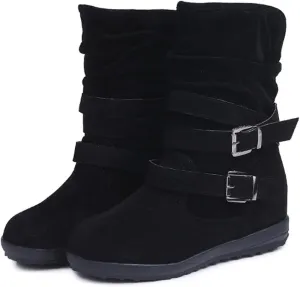 Ladmiple Winter Boots For Women Wide Width Warm Fur Lined Snow Ankle Booties Fashion Comfortable Slip On Walking Shoes