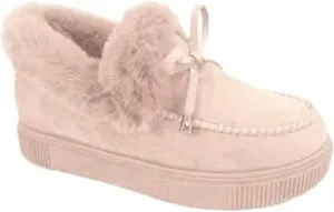Ladmiple Winter Boots For Women With Fur Lined Casual Slip-on Warm Loafers Shoes Comfort Lightweight Snow Ankle Booties