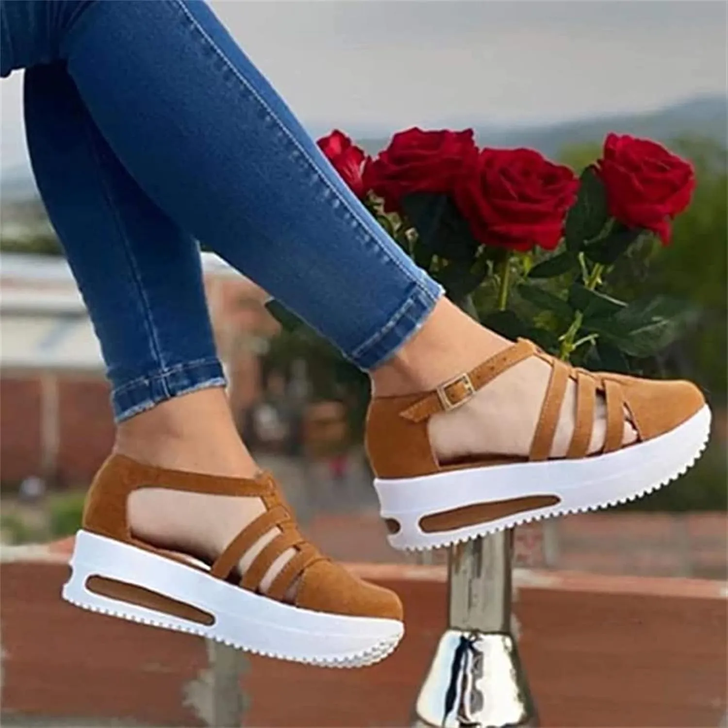 Ladmiple Womens Shoes Dressy Casual Loafers Canvas Shoes Low Top Fashion Slip on Comfort Walking Platform Flats Sneakers