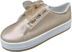 Ladmiple Womens Shoes Dressy Casual Loafers Lace Up Leather Sneaker Fashion Comfortable Slip On Platform Walking Shoes