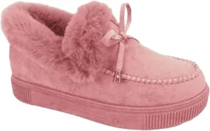 Lausiuoe Boots For Women Ankle Booties With Fur Lined Warm Slip On Comfortable Winter Snow Boots Fashion Casual Loafers Shoes