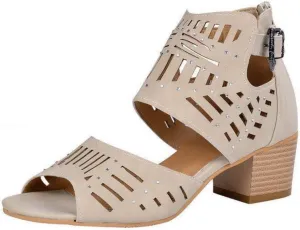 Lausiuoe Sandals Women Comfortable Dressy Wedge Dress Pumps Shoes Ankle Strap Low Chunky Heel Casual Summer Strappy Sandals