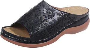 Lausiuoe Sandals Women Dressy Summer Flat Arch Support Fashion Orthotic Slides Athletic Slip On Orthopedic Slippers Flip Flop