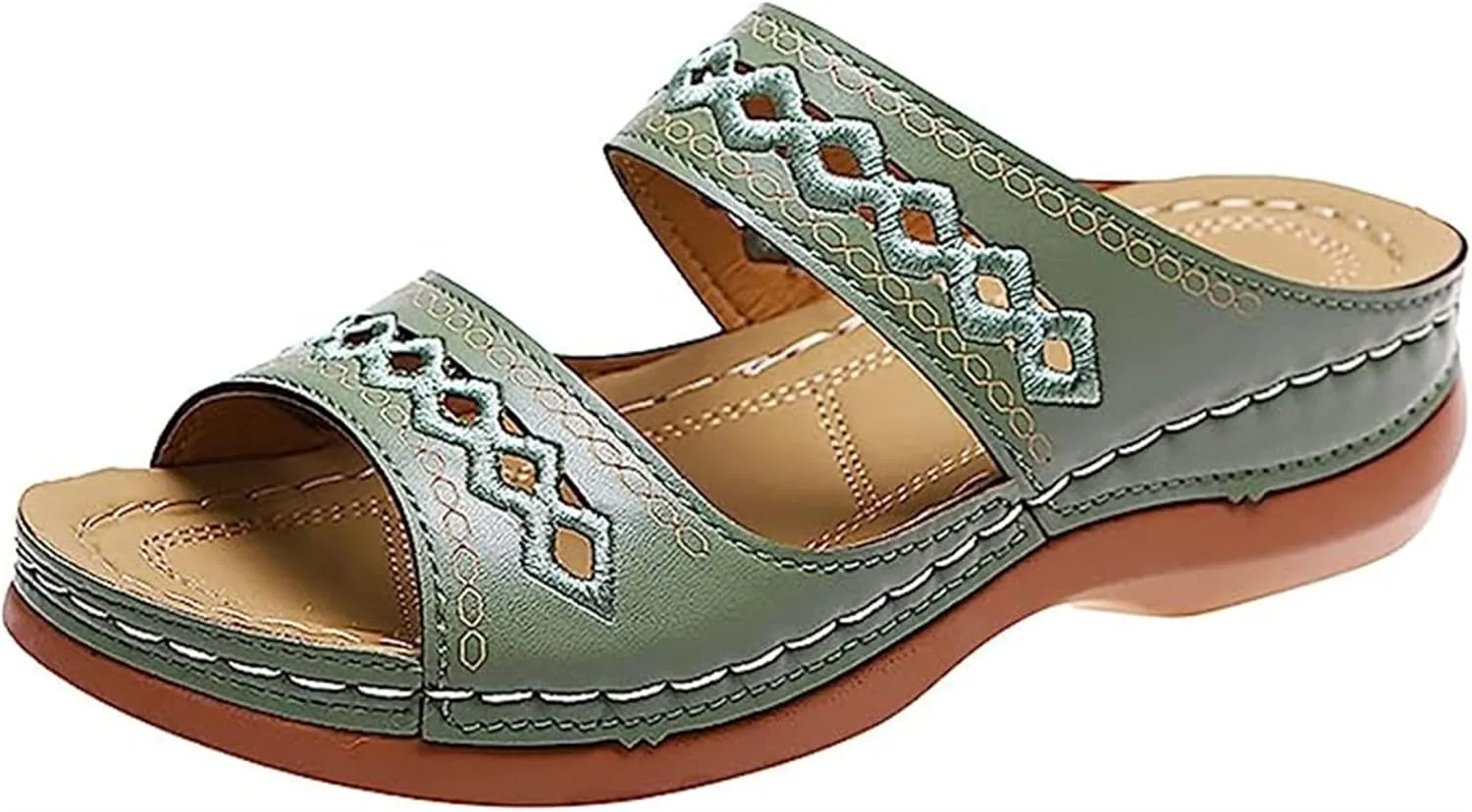 Lausiuoe Sandals Women Dressy Summer Flat Flip Flops Comfortable Walking Orthopedic Slippers Arch Support Orthotic Slides