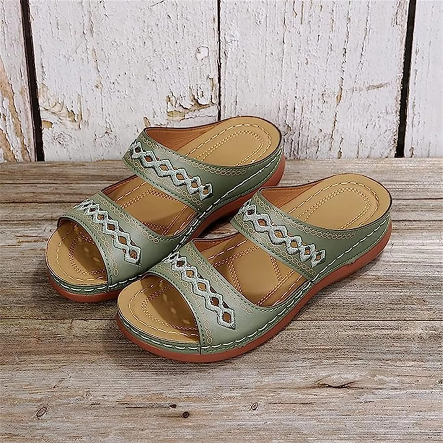 Lausiuoe Sandals Women Dressy Summer Flat Flip Flops Comfortable Walking Orthopedic Slippers Arch Support Orthotic Slides