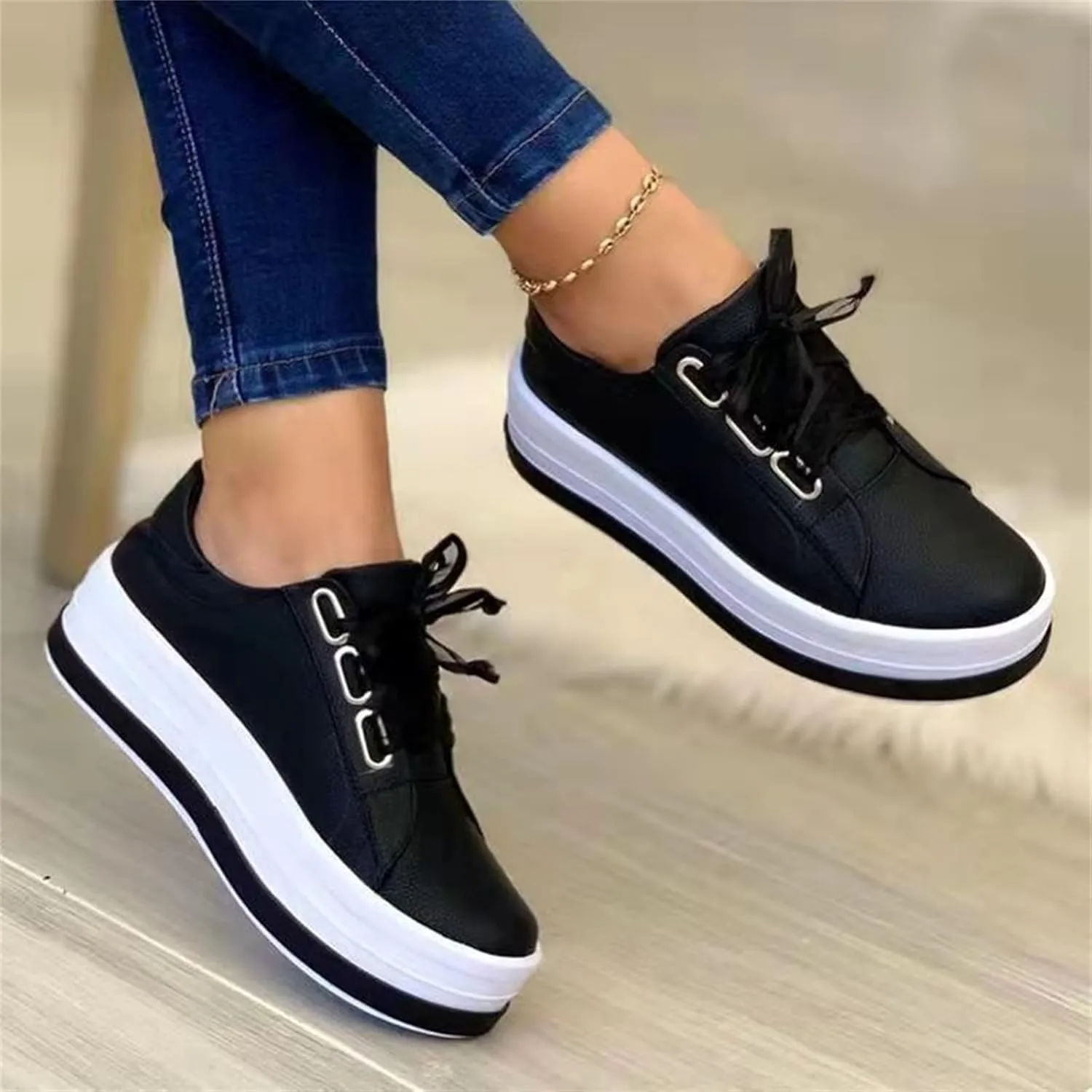 Lausiuoe Shoes For Women Sneakers Trendy Slip on Low Top Canvas Walking Shoes Non Slip Fashion Casual Flat Loafers