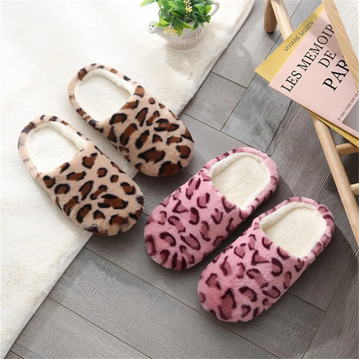 Lausiuoe Slippers For Women Fuzzy Closed Toe House Slippers Soft Furry Fur Cozy Memory Foam Winter Warm Slip On Slippers