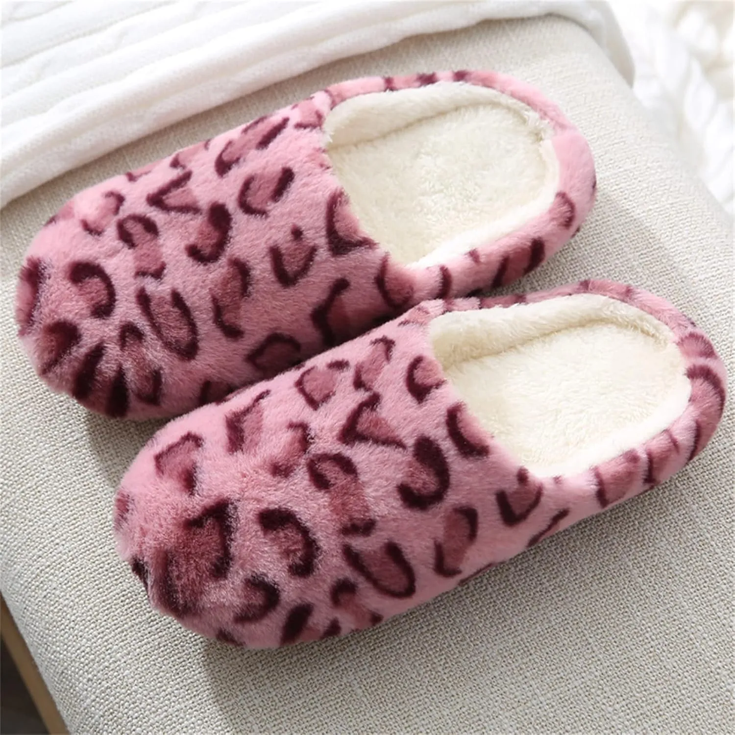 Lausiuoe Slippers For Women Fuzzy Closed Toe House Slippers Soft Furry Fur Cozy Memory Foam Winter Warm Slip On Slippers