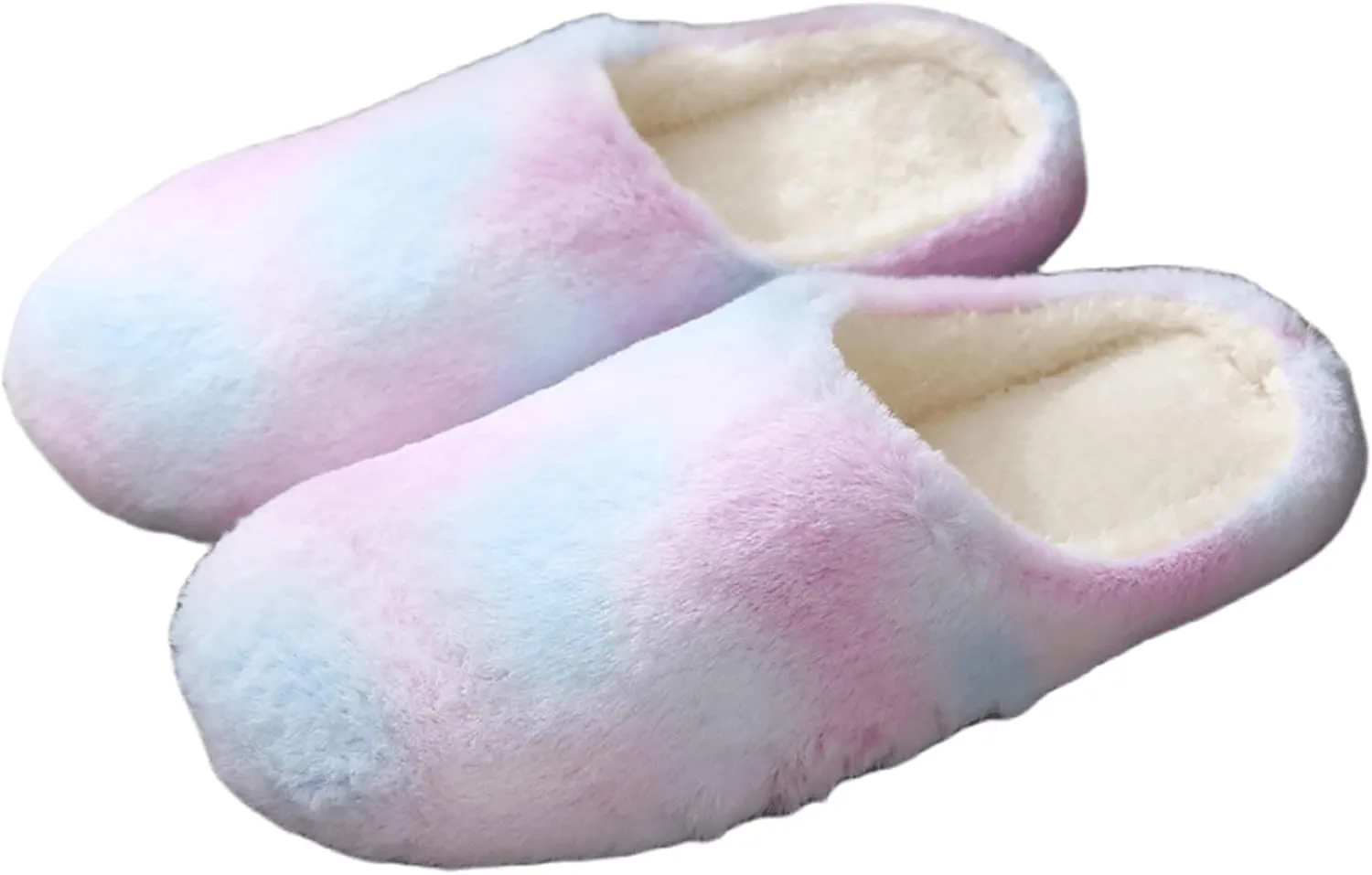 Lausiuoe Slippers For Women Memory Foam Non Slip Fuzzy House Slippers Indoor Warm Plush Fleece Lining Bedroom Home Shoes