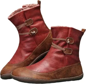 Lausiuoe Snow Boots For Women Wide Width Mid Calf Winter Boots Fur Lined Warm Fuzzy Ankle Booties Fashion Trendy Slip On Shoe
