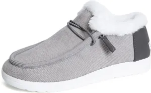 Lausiuoe Womens Winter Boots With Fur Lined Snow Fuzzy Ankle Booties Fashion Slip On Warm House Shoes Loafers Slippers