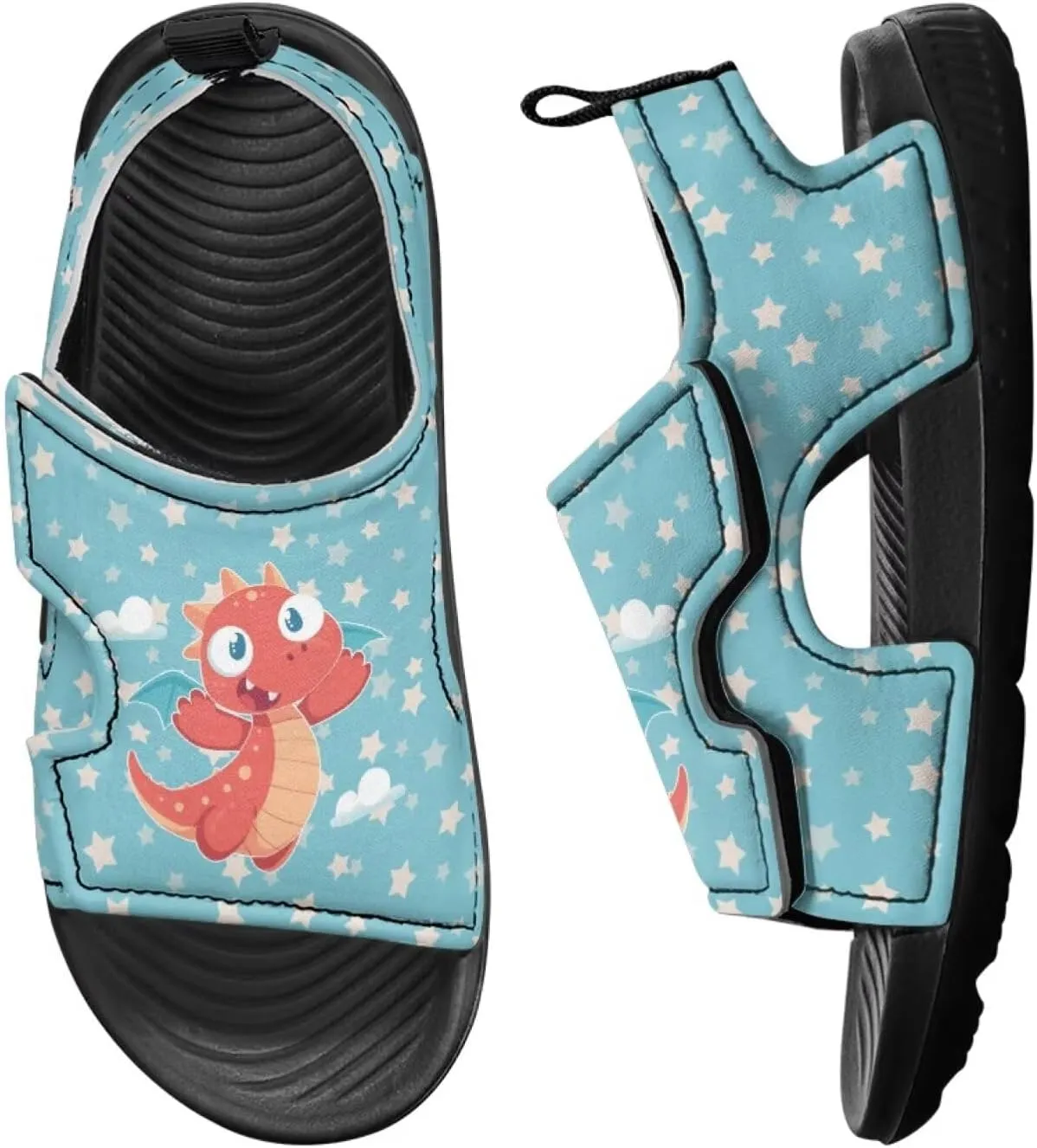Little Kids Open Toe Summer Outtdoor Sport Sandals Art Cat and Puppy Water Shoes Lightweight Hiking Sandals