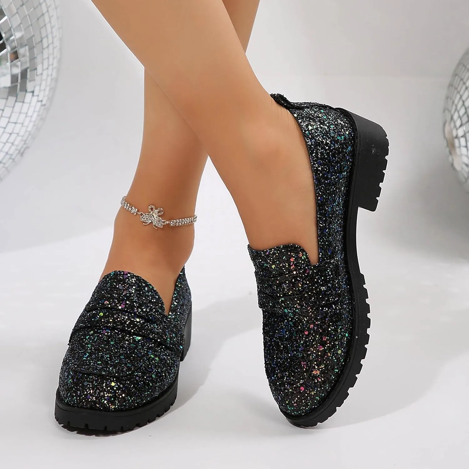 Loafers for Women Comfort Dressy Flats Shoes Fashion Penny Loafers Business Casual Shoes Slip On Work Shoes