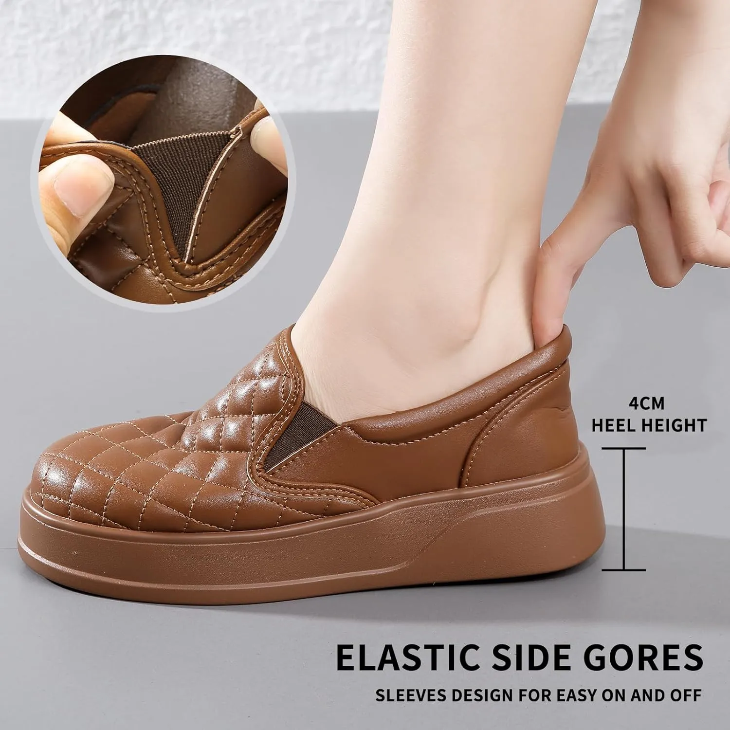 Loafers for Women Penny Comfort Leather Platform & Slip-Ons Dressy Shoes