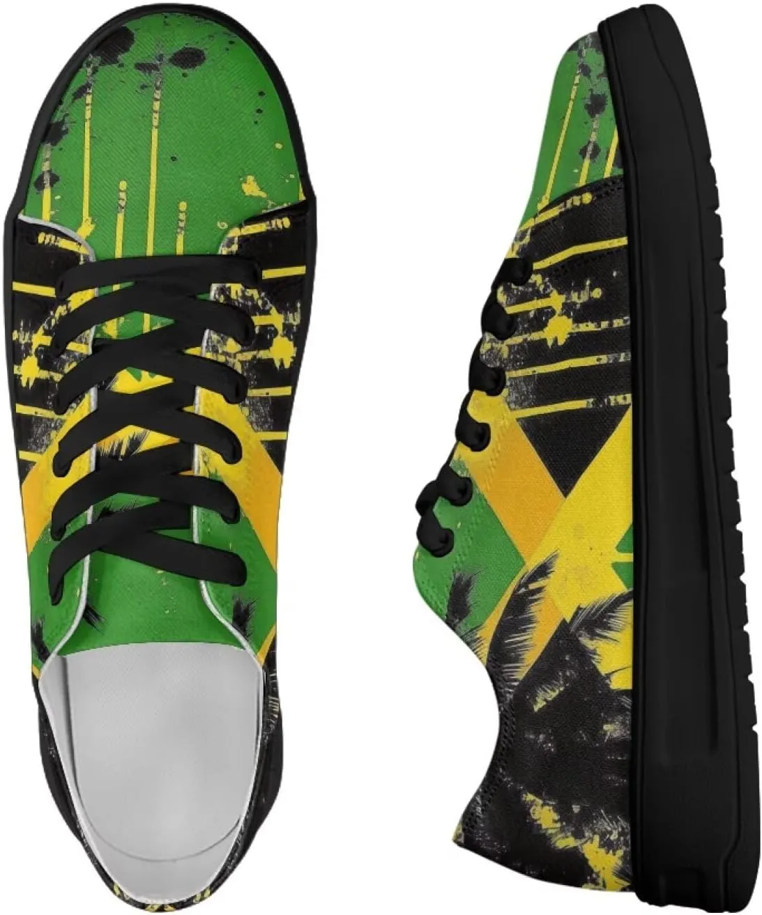 Low-Top Slip Ons Sneakers Canvas Women Black Platform Canvas Shoes Trendy Slip Ons Barefoot Shoes Fit Comfort 5.5-13.5