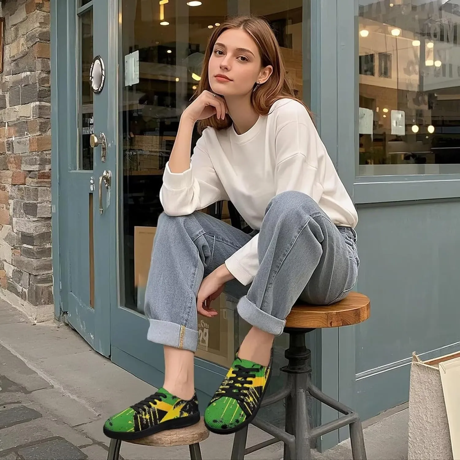 Low-Top Slip Ons Sneakers Canvas Women Black Platform Canvas Shoes Trendy Slip Ons Barefoot Shoes Fit Comfort 5.5-13.5