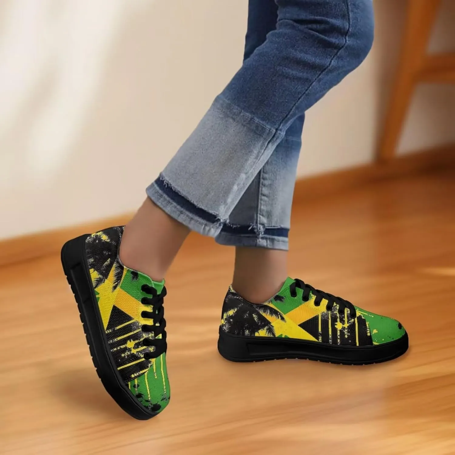 Low-Top Slip Ons Sneakers Canvas Women Black Platform Canvas Shoes Trendy Slip Ons Barefoot Shoes Fit Comfort 5.5-13.5