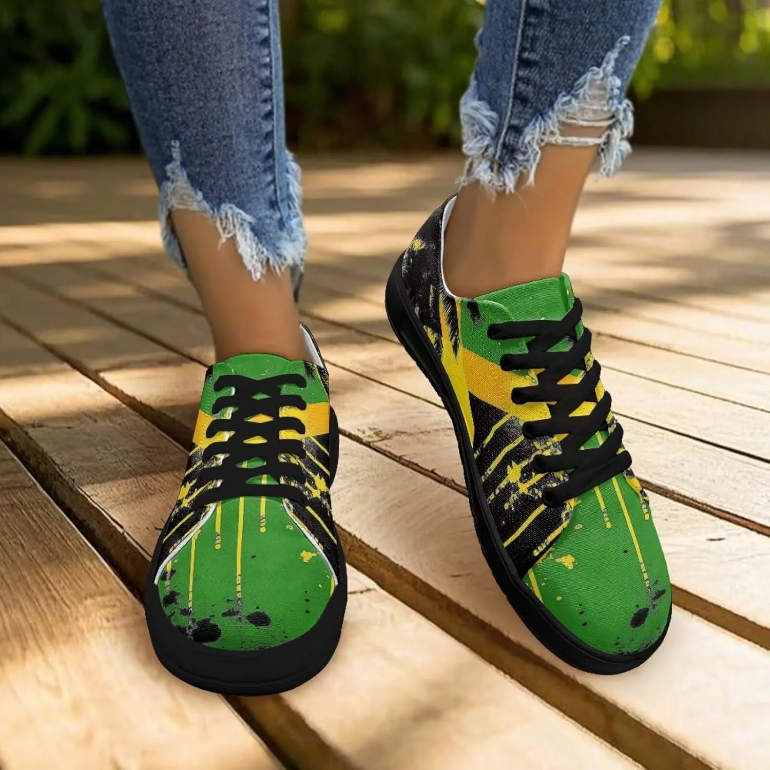 Low-Top Slip Ons Sneakers Canvas Women Black Platform Canvas Shoes Trendy Slip Ons Barefoot Shoes Fit Comfort 5.5-13.5