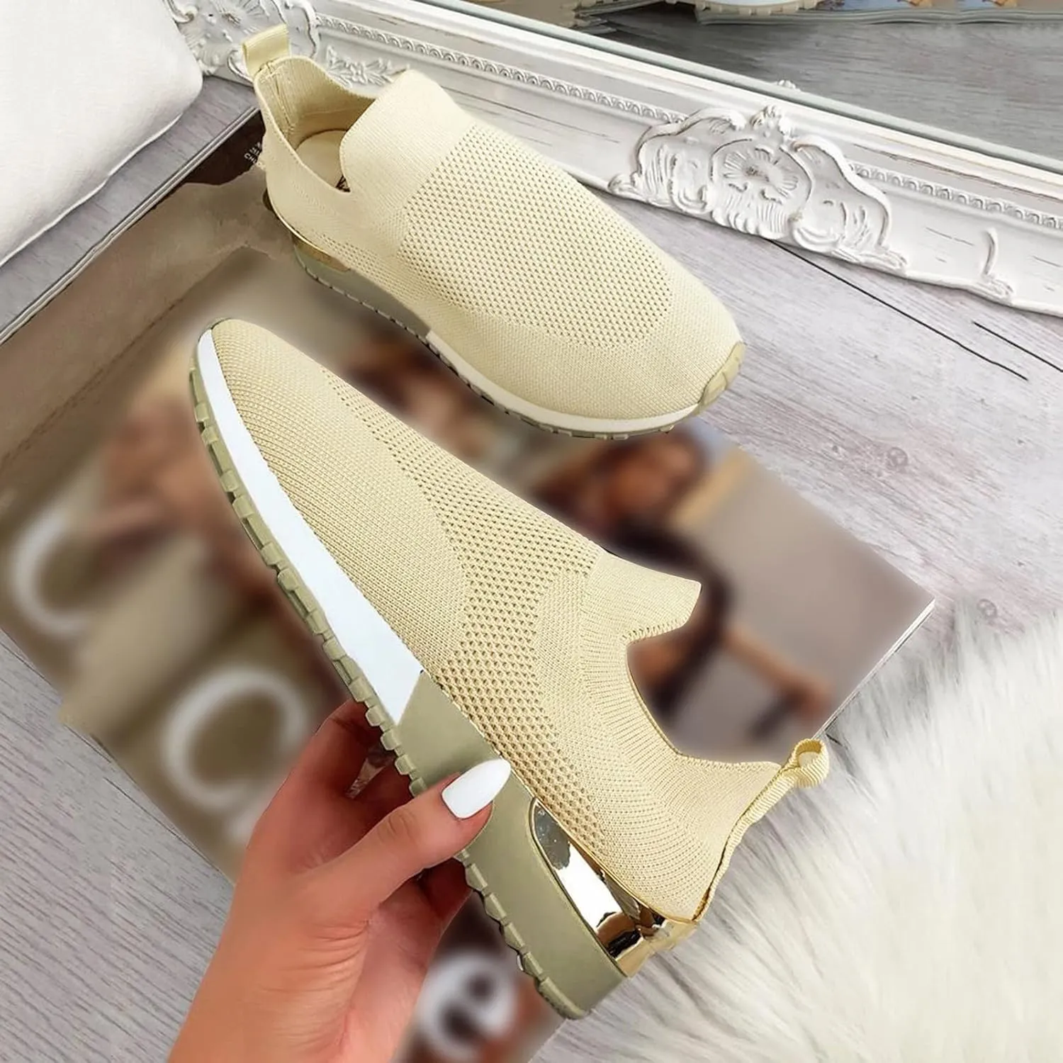 Low-Top Slip Ons Women's Fashion Sneakers Casual Mens Tennis Shoes Food Service Dressy Casual Shoes White Platform Sneakers Brown Tennis Shoe White Loafers